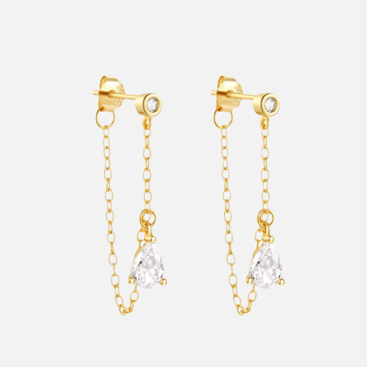 Boucles d’oreilles chaîne en Argent 925 Doré à l’or fin - Priscille & Aquila