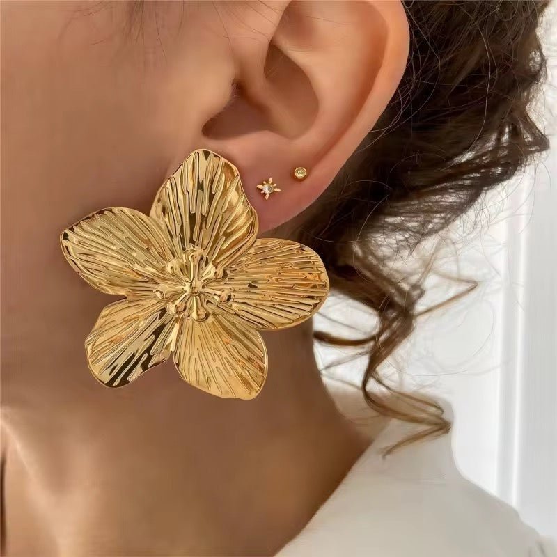 Boucles d’oreilles Fleur dorée - Priscille & Aquila