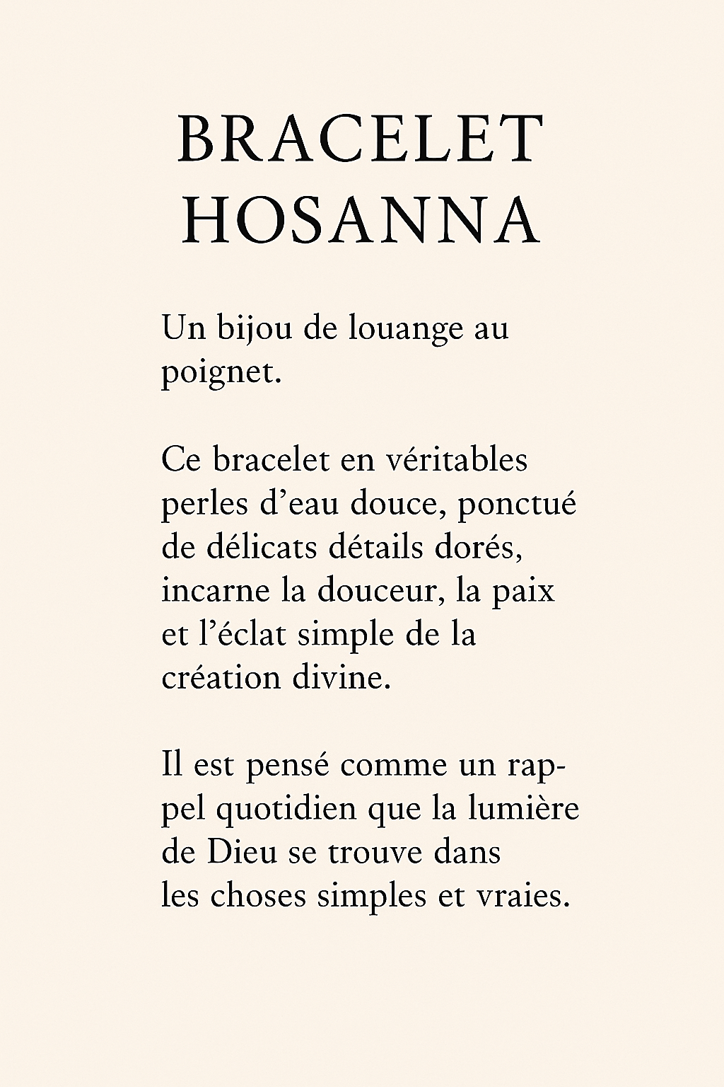 Bracelet Hosanna - Perles d’eau douce - Priscille & Aquila
