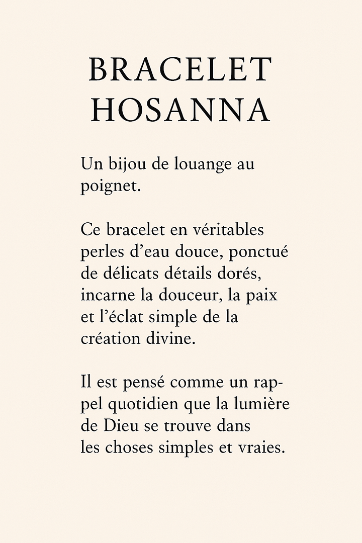 Bracelet Hosanna - Perles d’eau douce - Priscille & Aquila