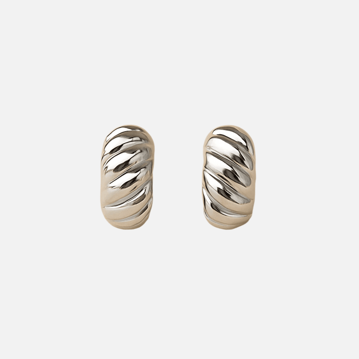 boucles d’oreilles puce torsadée en acier inoxydable - Priscille & Aquila