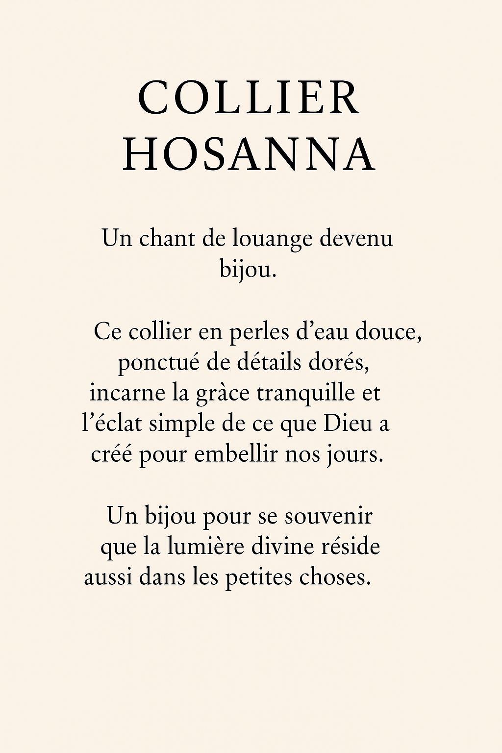 Collier Hosanna - Perles d’eau douce - Priscille & Aquila