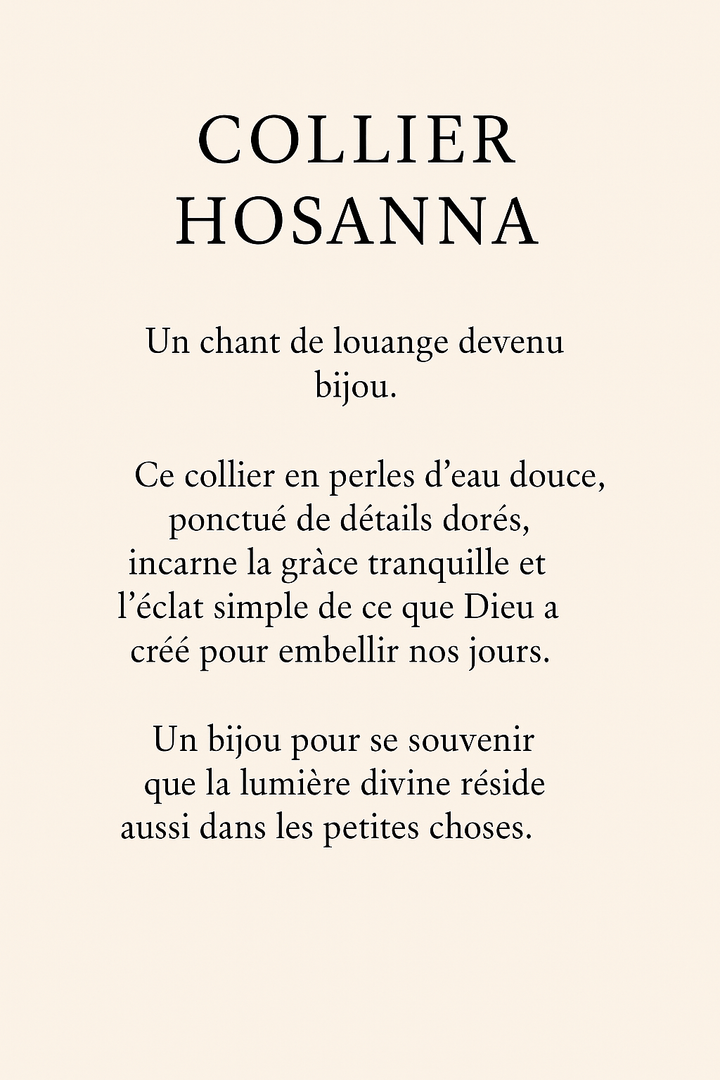 Collier Hosanna - Perles d’eau douce - Priscille & Aquila