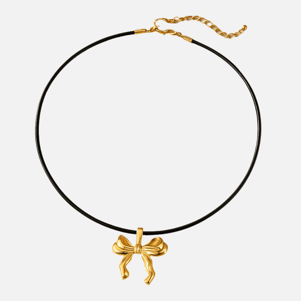 Collier Gifty cordon ciré et acier inoxydable - Priscille & Aquila