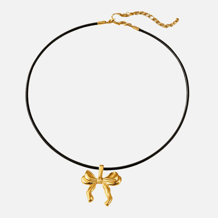 Collier Gifty cordon ciré et acier inoxydable - Priscille & Aquila