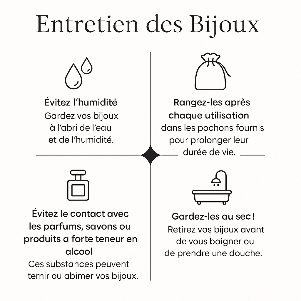 Entretien des bijoux - Priscille & Aquila