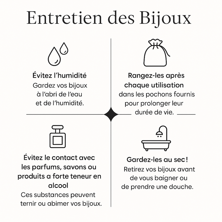 Entretien des bijoux - Priscille & Aquila