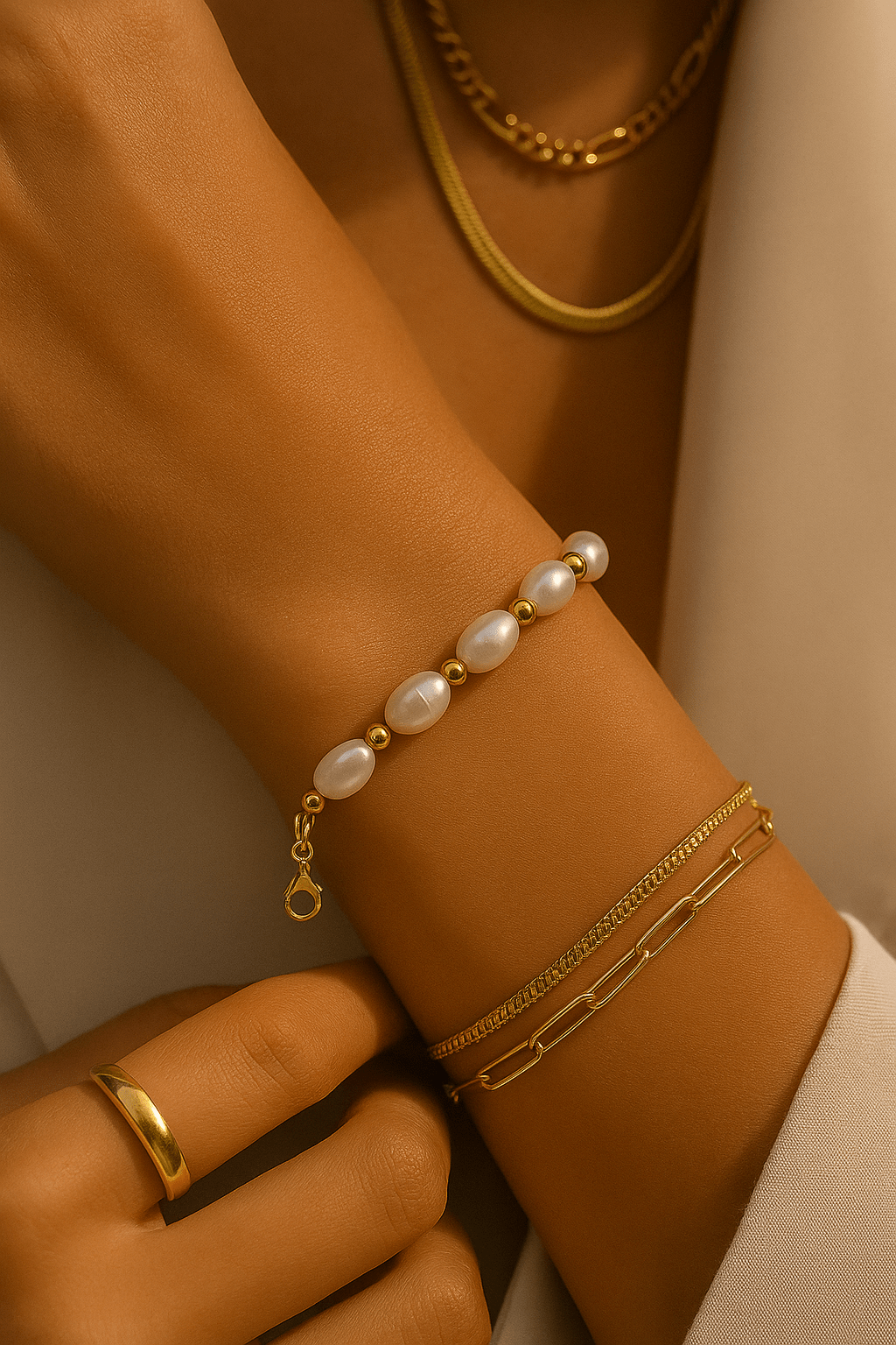 Bracelet Hosanna - Perles d’eau douce - Priscille & Aquila
