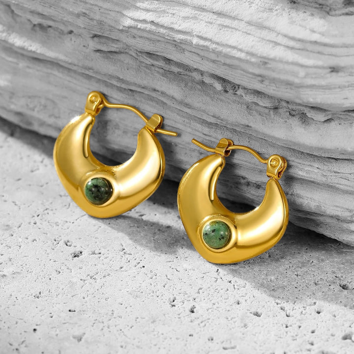 Boucles d’Oreilles Mara – Élégance Minimaliste et Naturelle - Priscille & Aquila