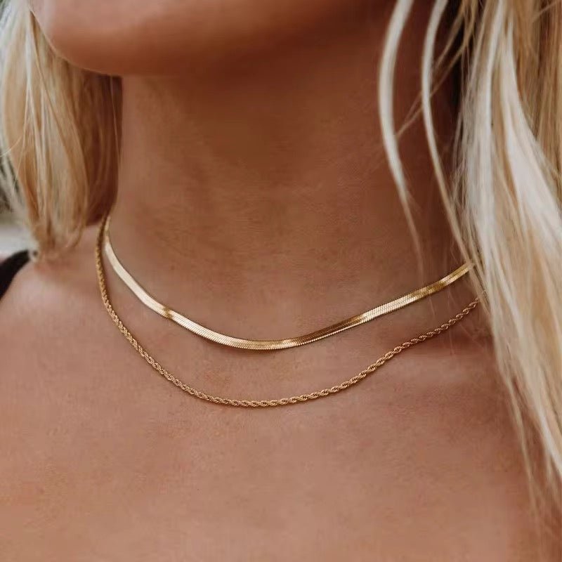Collier chaîne serpent en Acier inoxydable - Sally - Priscille & Aquila