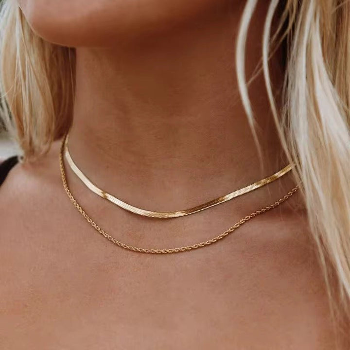 Collier chaîne serpent en Acier inoxydable - Sally - Priscille & Aquila