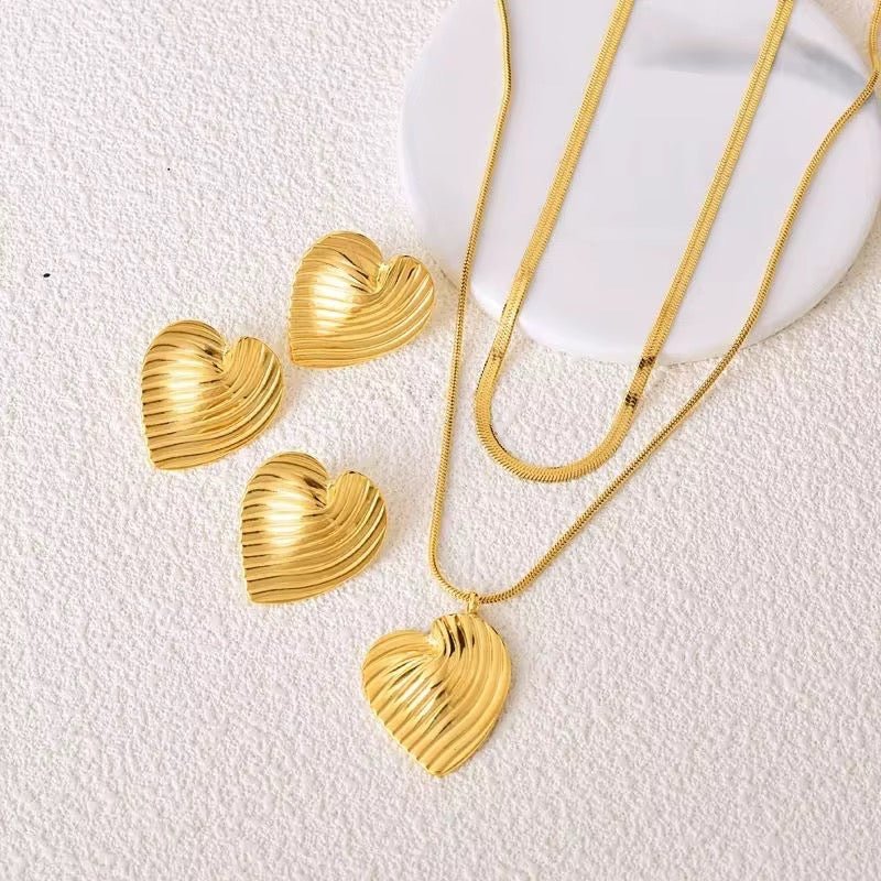 Collier en acier inoxydable Cœur Amour - Priscille & Aquila