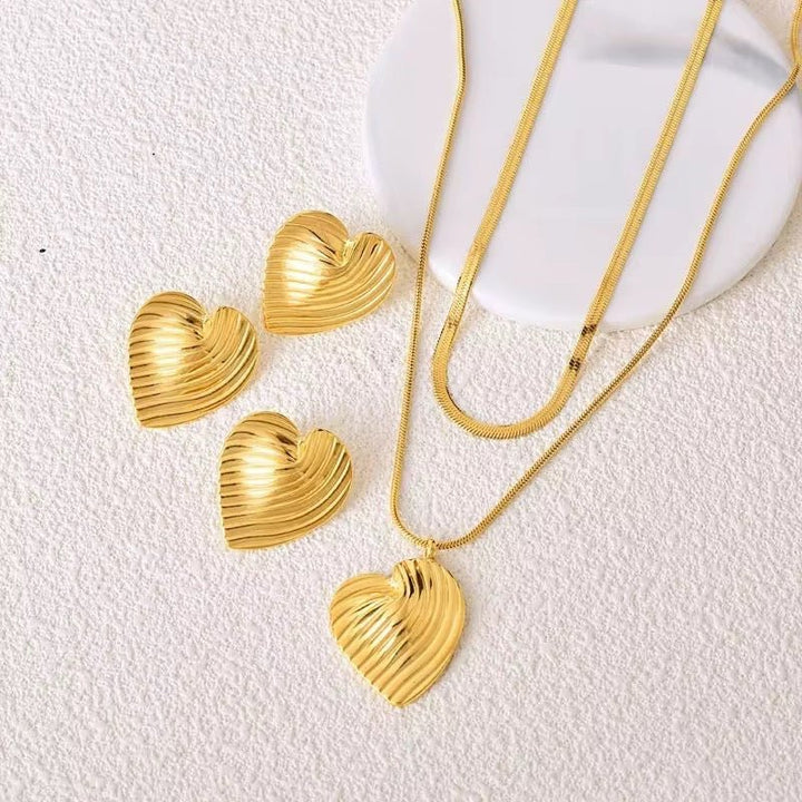 Collier en acier inoxydable Cœur Amour - Priscille & Aquila