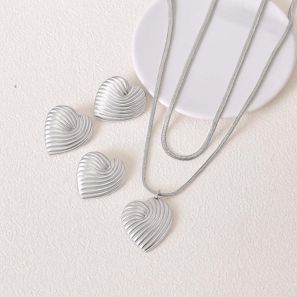 Collier en Acier inoxydable en Set - Aura - Priscille & Aquila