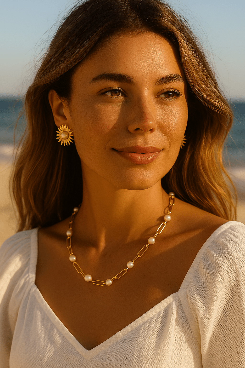 Collier “Amélé” Élégance solaire et pierres naturelles - Priscille & Aquila