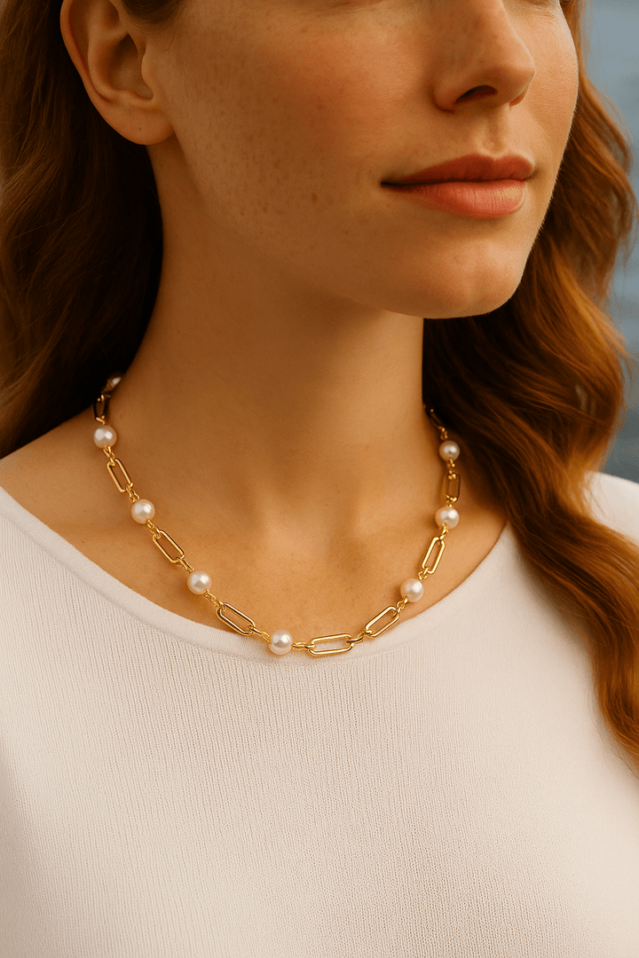 Collier “Amélé” Élégance solaire et pierres naturelles - Priscille & Aquila
