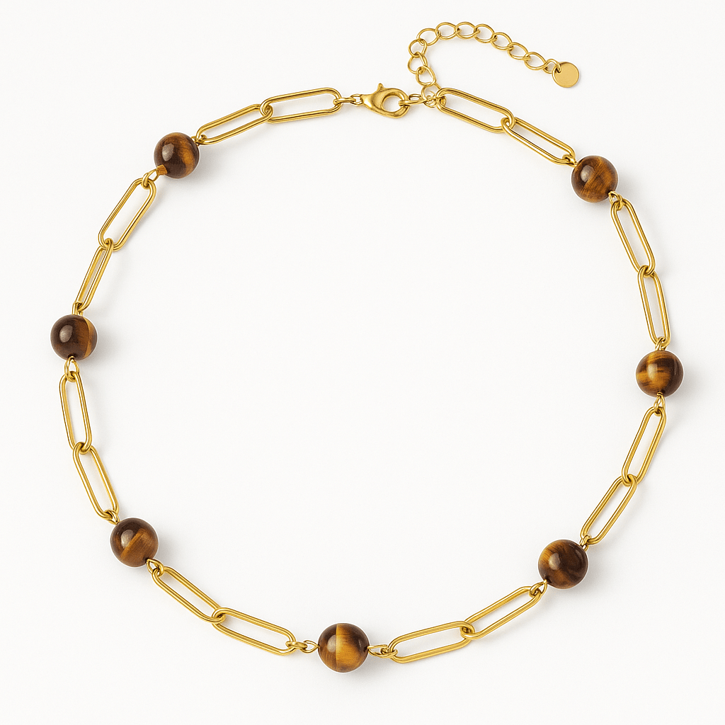 Collier “Amélé” Élégance solaire et pierres naturelles - Priscille & Aquila