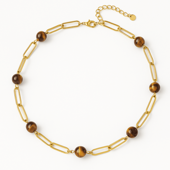 Collier “Amélé” Élégance solaire et pierres naturelles - Priscille & Aquila