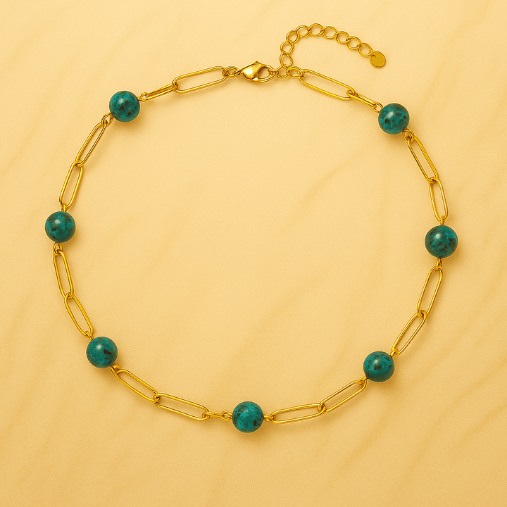 Collier “Amélé” Élégance solaire et pierres naturelles - Priscille & Aquila