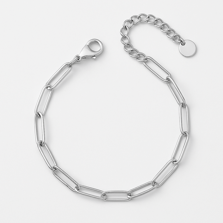 Bracelet Dominique – Maille trombone en acier inoxydable - Priscille & Aquila