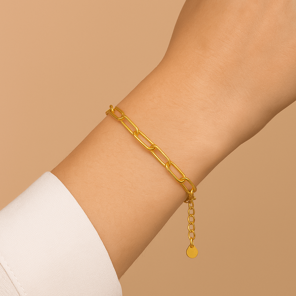 Bracelet Dominique – Maille trombone en acier inoxydable - Priscille & Aquila