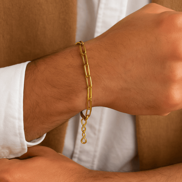 Bracelet Dominique – Maille trombone en acier inoxydable - Priscille & Aquila