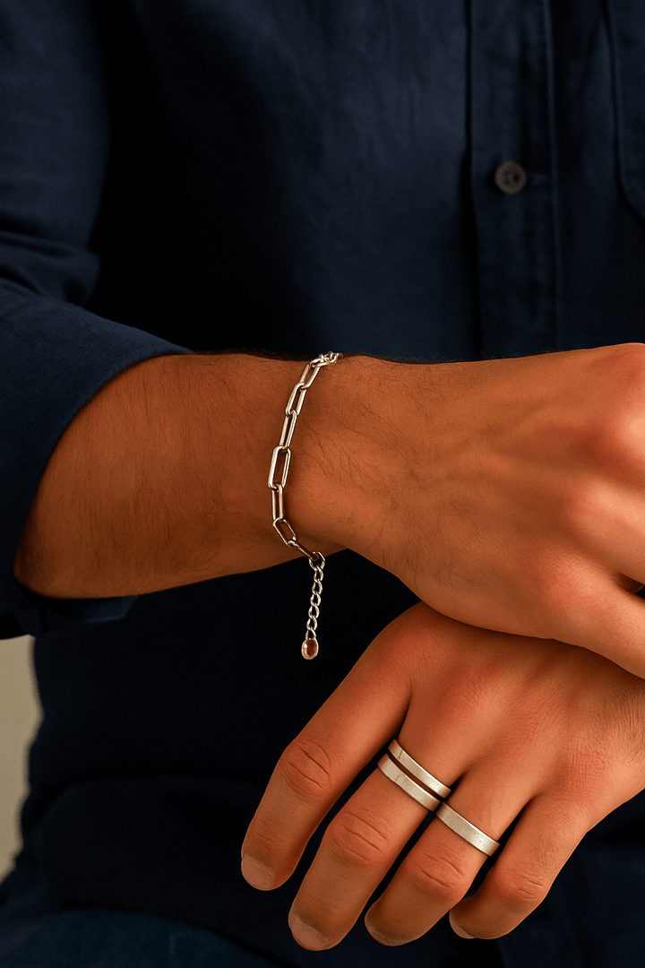Bracelet Dominique – Maille trombone en acier inoxydable - Priscille & Aquila