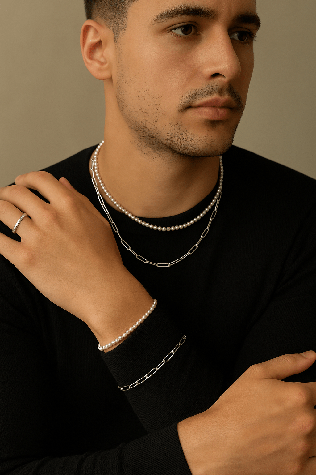 Collier Dominique – Maille trombone en acier inoxydable - Priscille & Aquila