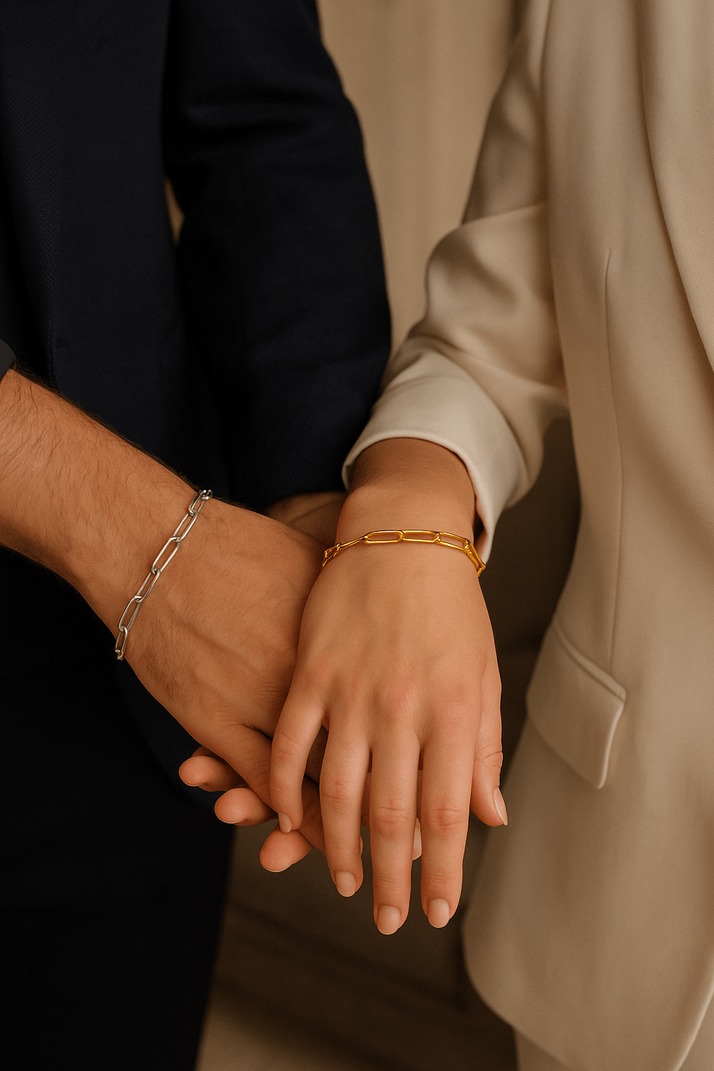 Bracelet Dominique – Maille trombone en acier inoxydable - Priscille & Aquila