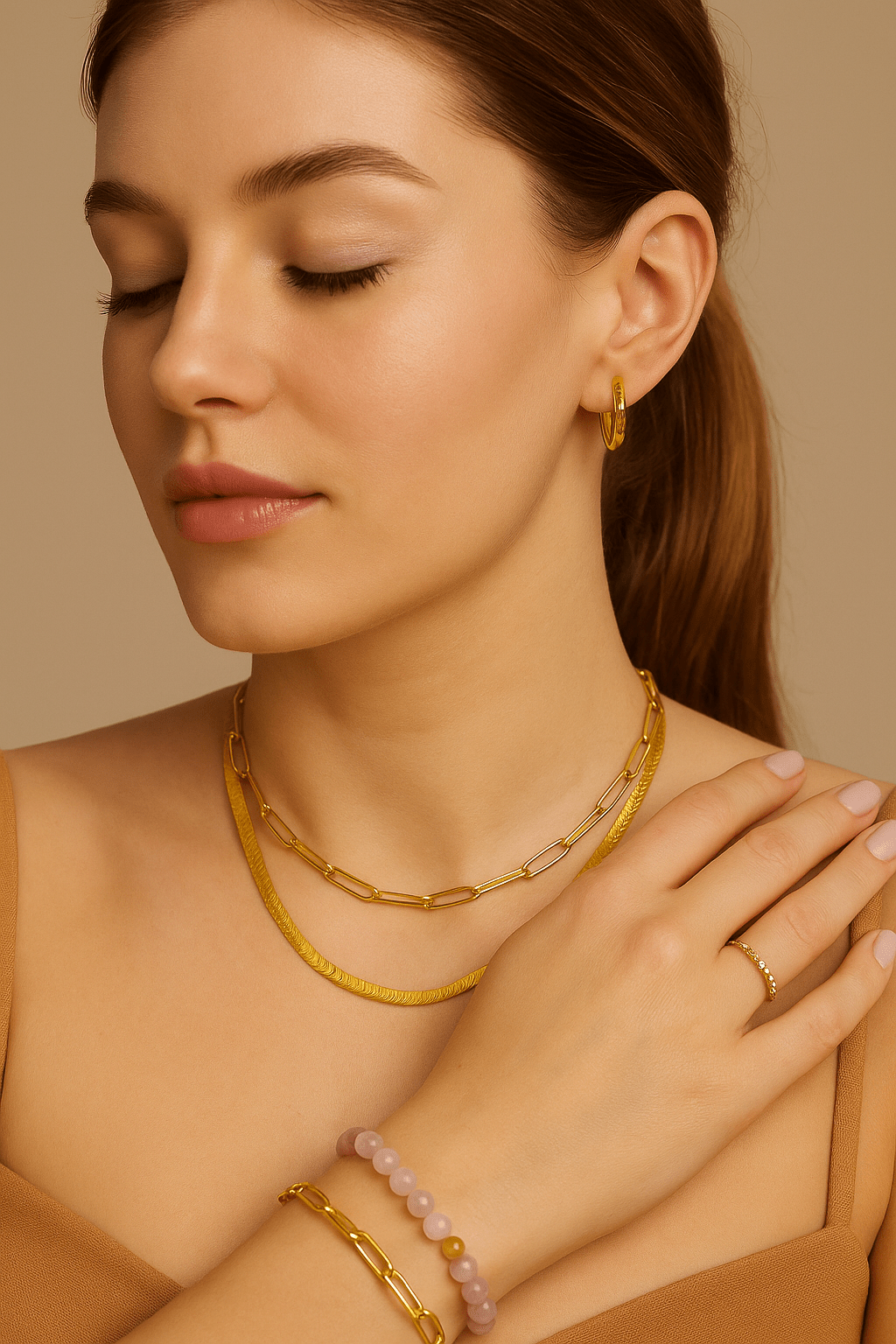 Collier Dominique – Maille trombone en acier inoxydable - Priscille & Aquila