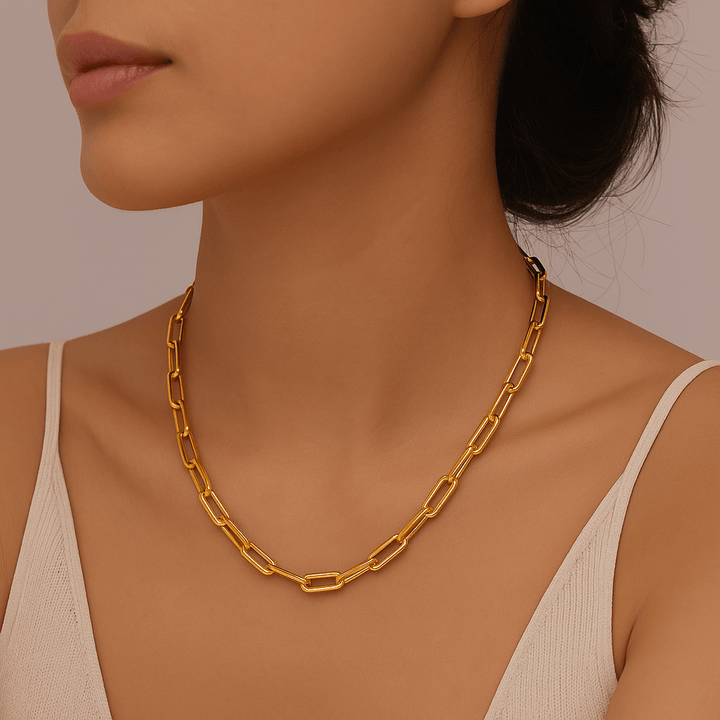 Collier Dominique – Maille trombone en acier inoxydable - Priscille & Aquila
