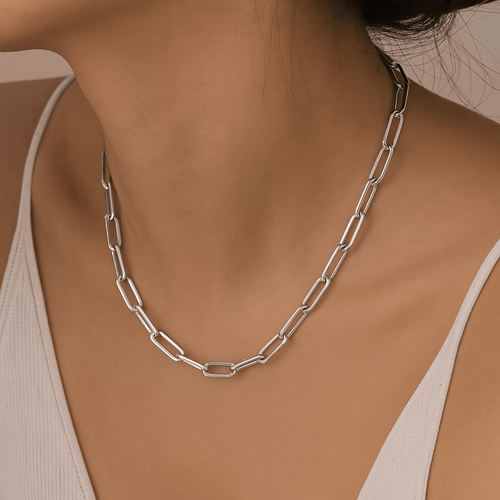 Collier Dominique – Maille trombone en acier inoxydable - Priscille & Aquila