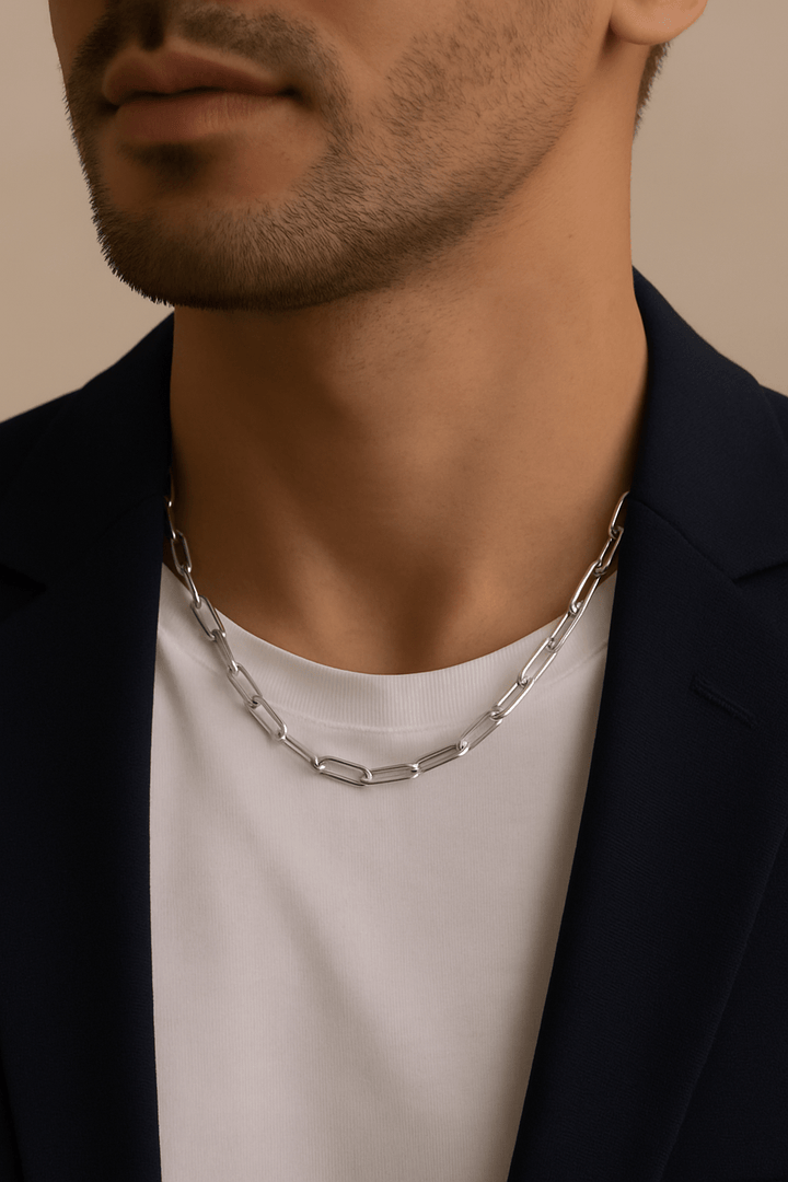 Collier Dominique – Maille trombone en acier inoxydable - Priscille & Aquila