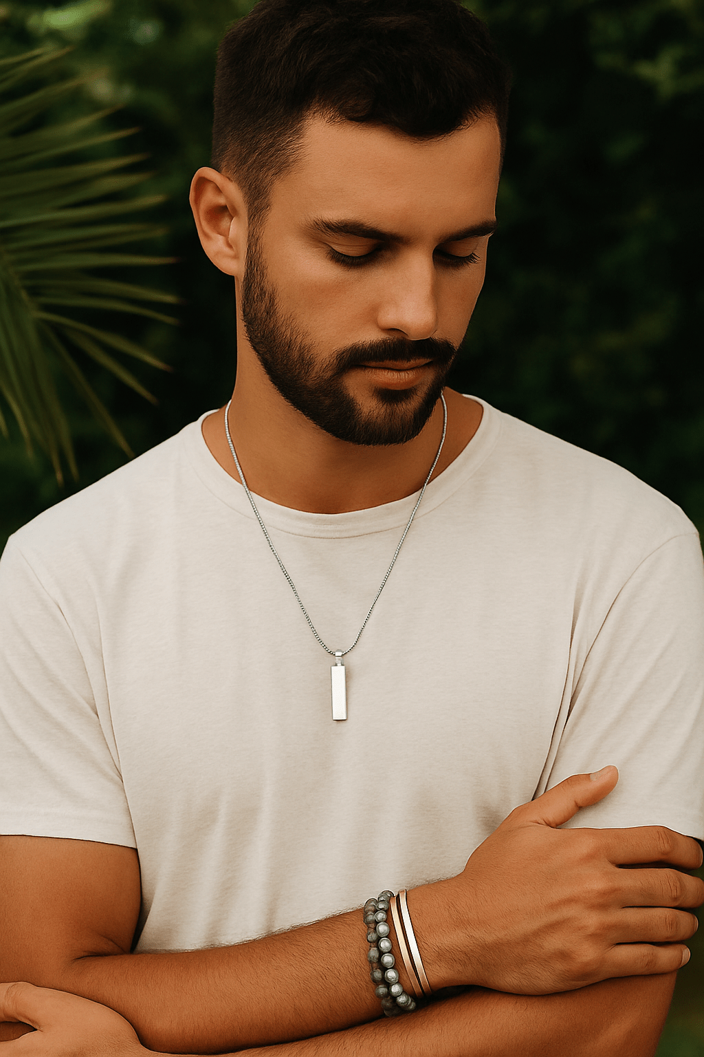Collier homme Jonathan en acier inoxydable - Priscille & Aquila