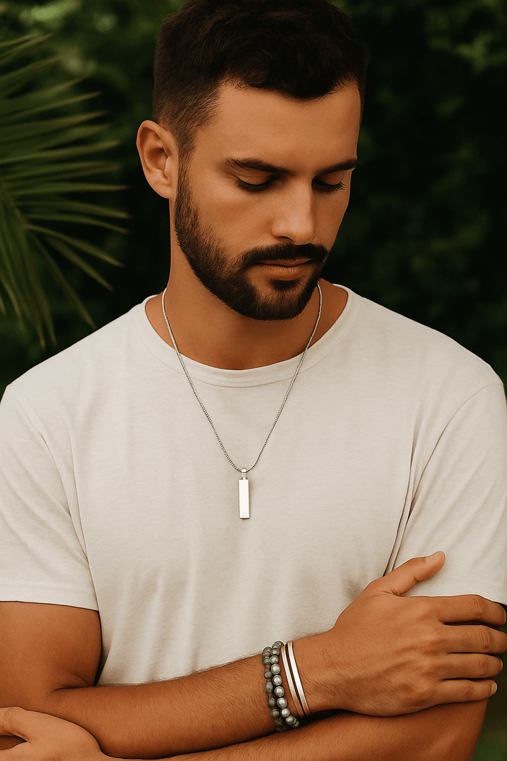 Collier homme Jonathan en acier inoxydable - Priscille & Aquila
