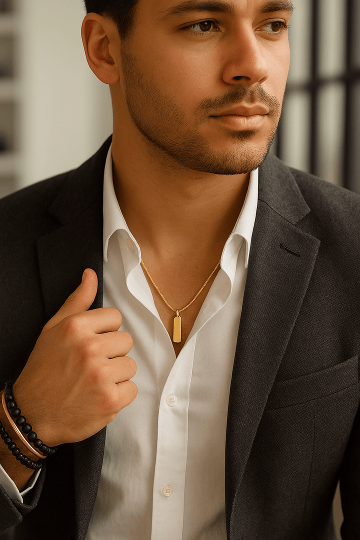 Collier homme Jonathan en acier inoxydable - Priscille & Aquila