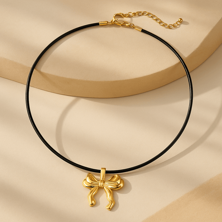 Collier Gifty cordon ciré et acier inoxydable - Priscille & Aquila