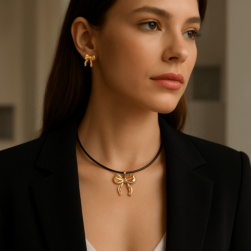 Collier Gifty cordon ciré et acier inoxydable - Priscille & Aquila