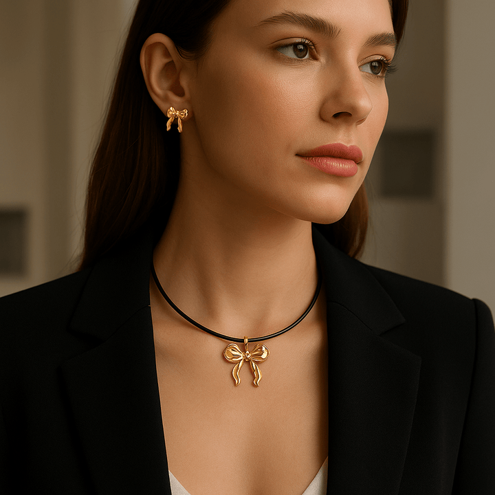 Collier Gifty cordon ciré et acier inoxydable - Priscille & Aquila
