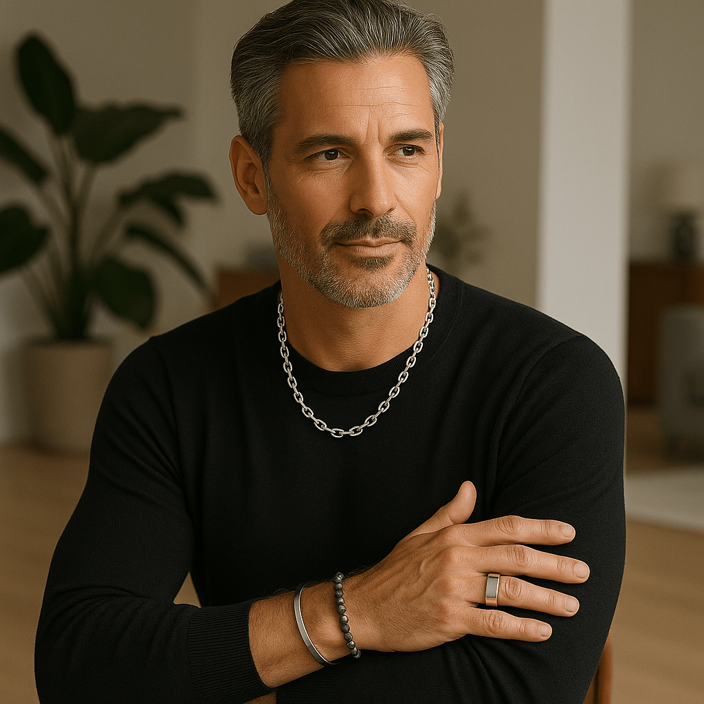 Collier homme Ruben acier inoxydable - Priscille & Aquila