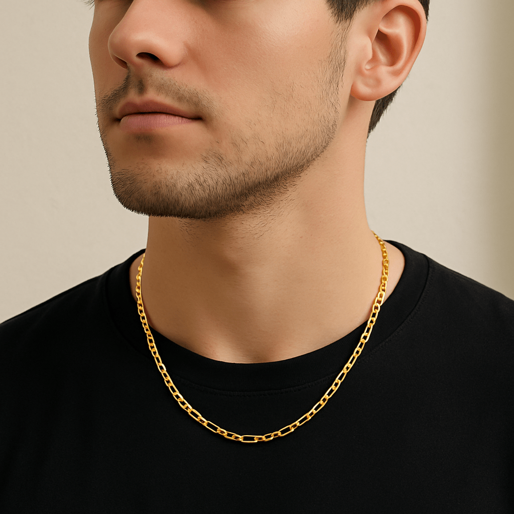 Collier EZRA – Chaîne Figaro Acier Inoxydable - Priscille & Aquila