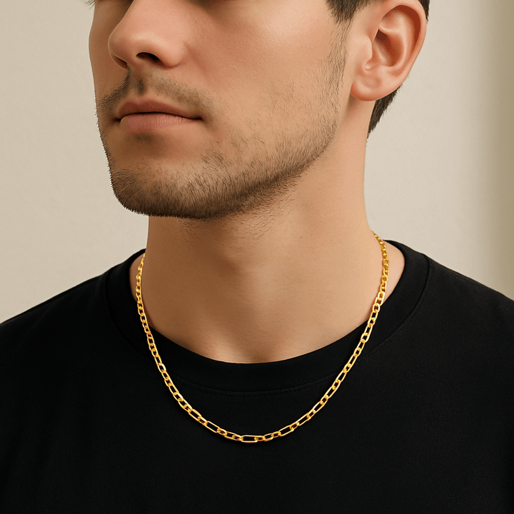 Collier EZRA – Chaîne Figaro Acier Inoxydable - Priscille & Aquila