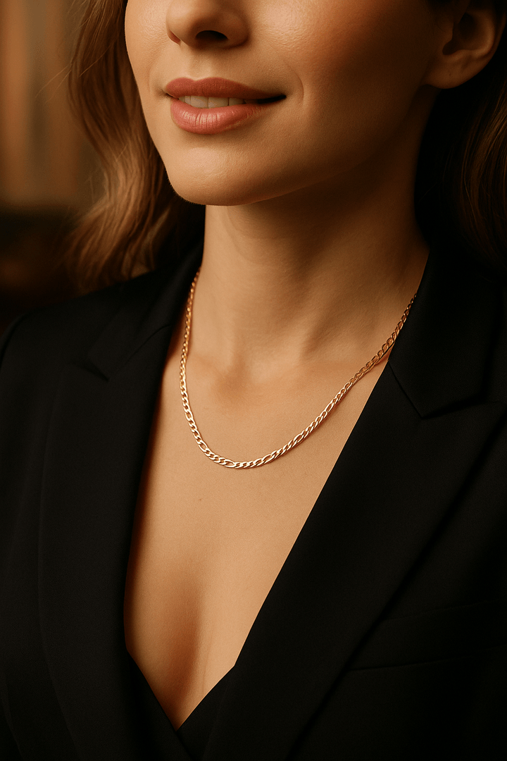 Collier EZRA – Chaîne Figaro Acier Inoxydable - Priscille & Aquila