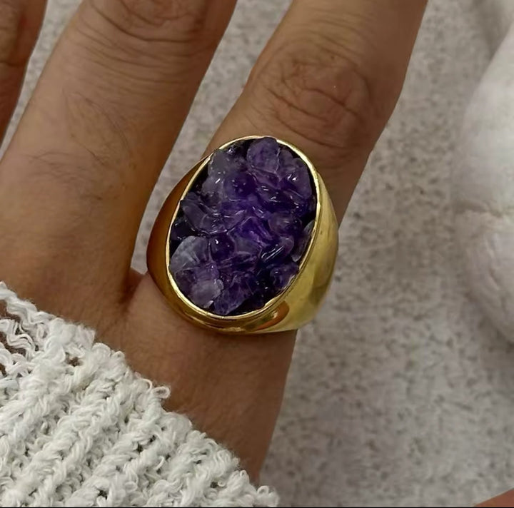 Bague Sarah – L’élégance brute au naturel - Priscille & Aquila