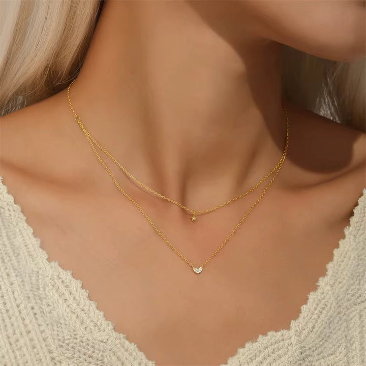 Collier en Argent 925 Doré en Or fin - Luna - Priscille & Aquila
