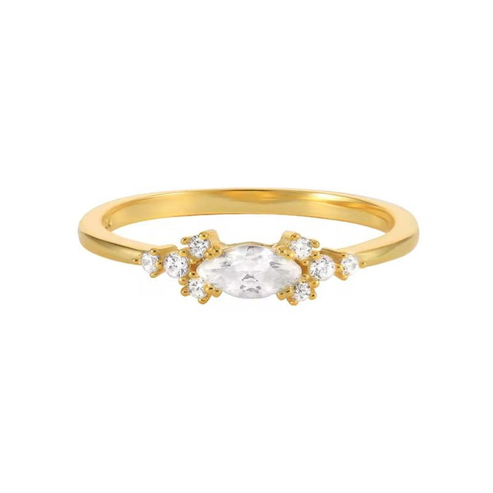 Bague en argent 925 Doré à l’or fin - Élya - Priscille & Aquila