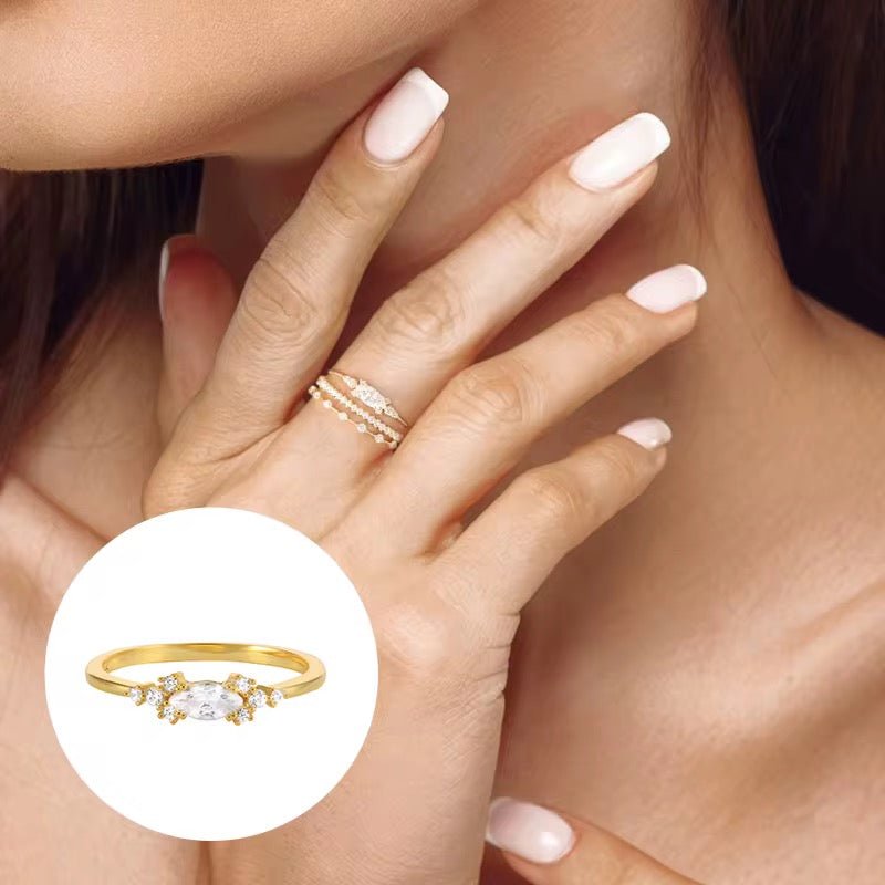 Bague en argent 925 Doré à l’or fin - Élya - Priscille & Aquila