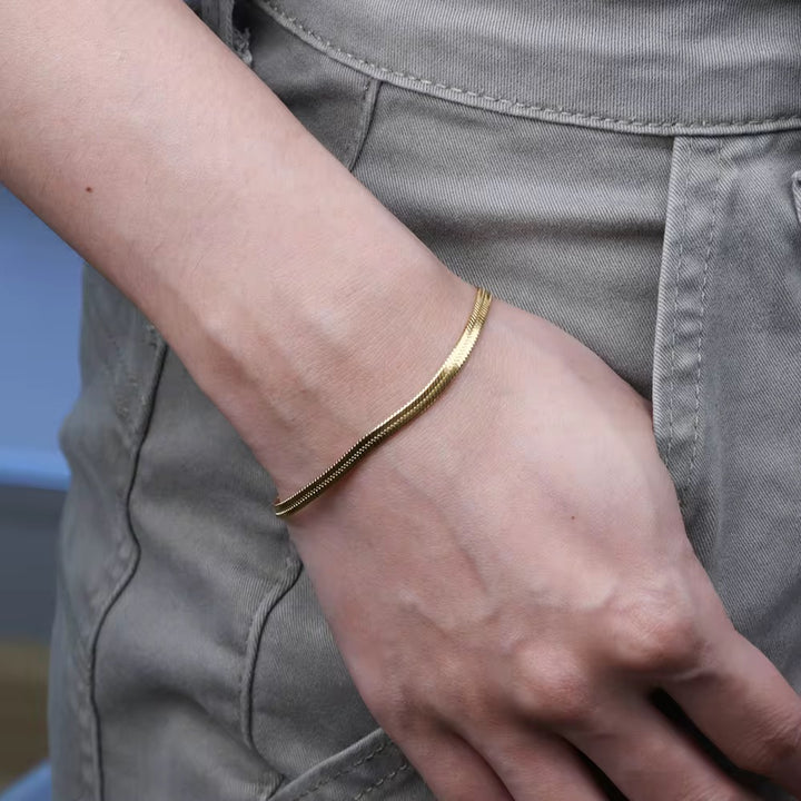 Bracelet Chaîne Serpent Unisexe – Sélène - Priscille & Aquila