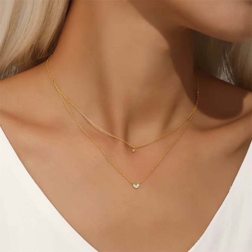 Collier en Argent 925 Doré en Or fin - Luna - Priscille & Aquila