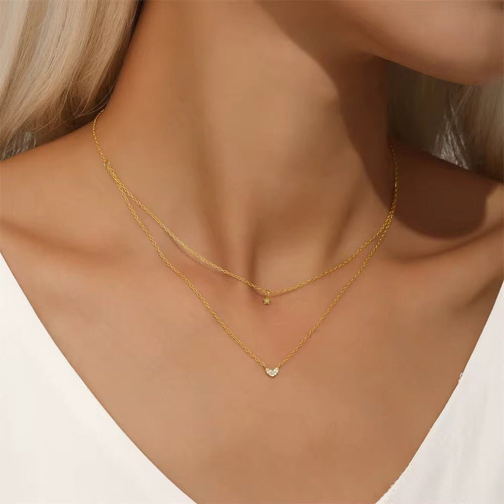 Collier en Argent 925 Doré en Or fin - Luna - Priscille & Aquila